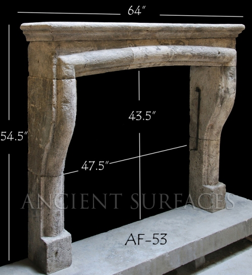 Antique Reclaimed French Fireplace Mantle with a Bolection Simple Frame