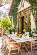 -Kelso Dining Chairs-Kelso Lounge Chairs-Kelso Square Folding Dining Tablein the terrace of aCountry House in Sonoma;Designer: The Wiseman GroupLandscape: Marta Fry