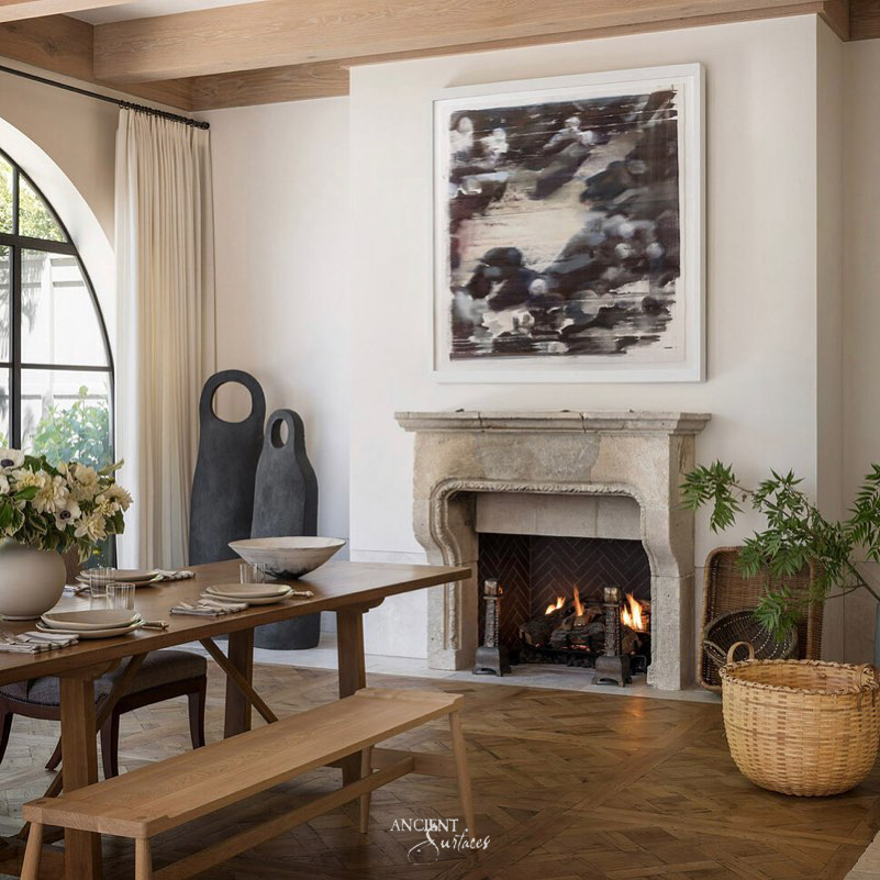 Majestic ancient limestone fireplace mantle, a testament to time by Ancient Surfaces
Reclaimed Limestone Mantles 
Old Stone Mantles
Salvaged Architectural Elements