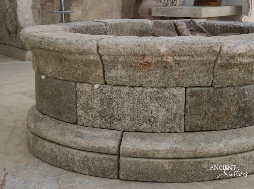 Outdoor heating solutions
Limestone patio decor
Firepit installation
Limestone fire bowl
Rustic firepit designs
Antique stone fireplaces
Ancient limestone firepits
Outdoor firepits
Limestone fireplaces
Historic firepit designs
Ancient surfaces
